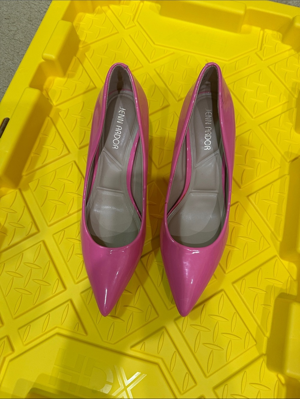 Jenn Ardor Hot Pink Patent Pointed Toe Pumps